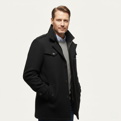 Men's Wool Blend Winter Coat Smart Casual