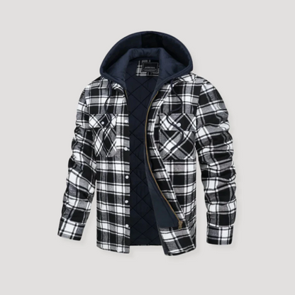 Men's Plaid Flannel Hooded Jacket