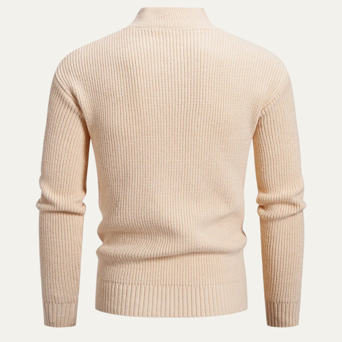 Men's Knit Sweater Stand Collar Button Detail