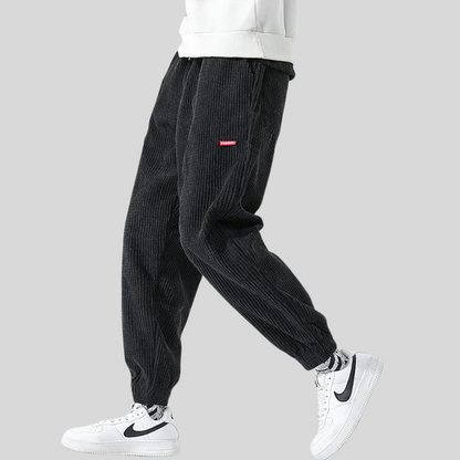 Men's Wide Corduroy Jogger Pants Relaxed Fit