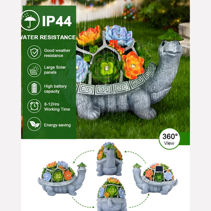 Solar Powered Garden Turtle Statue Light