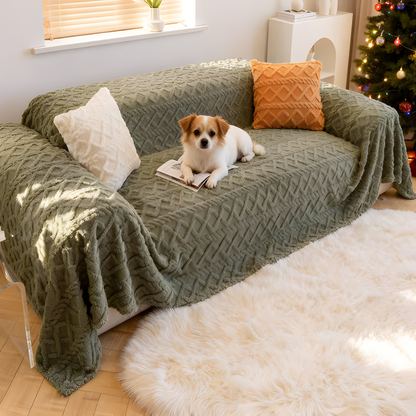 Shaggy Sofa Slipcover Soft Fabric