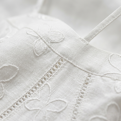 Maxi Dress Spaghetti Strap Embroidered Women