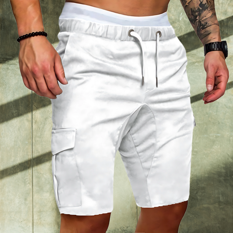 Men's Cargo Shorts Casual Cotton Beige