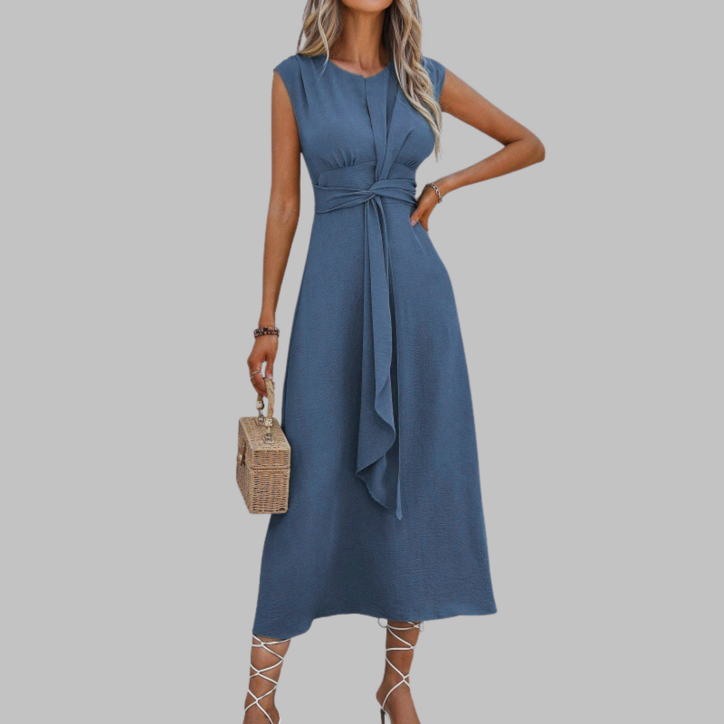 Beautiful Strapless Round Neck Floor Length Dress