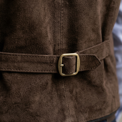 Men’s Leather Vest Vintage Button Front Waistcoat