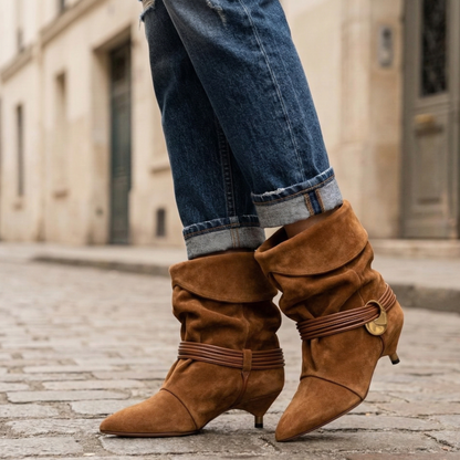 Ankle Boots Kitten Heel Slouch Women