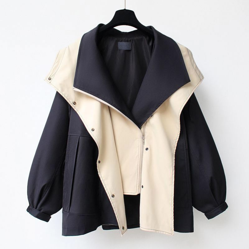 Chic Off-Center Colorblock Jacket