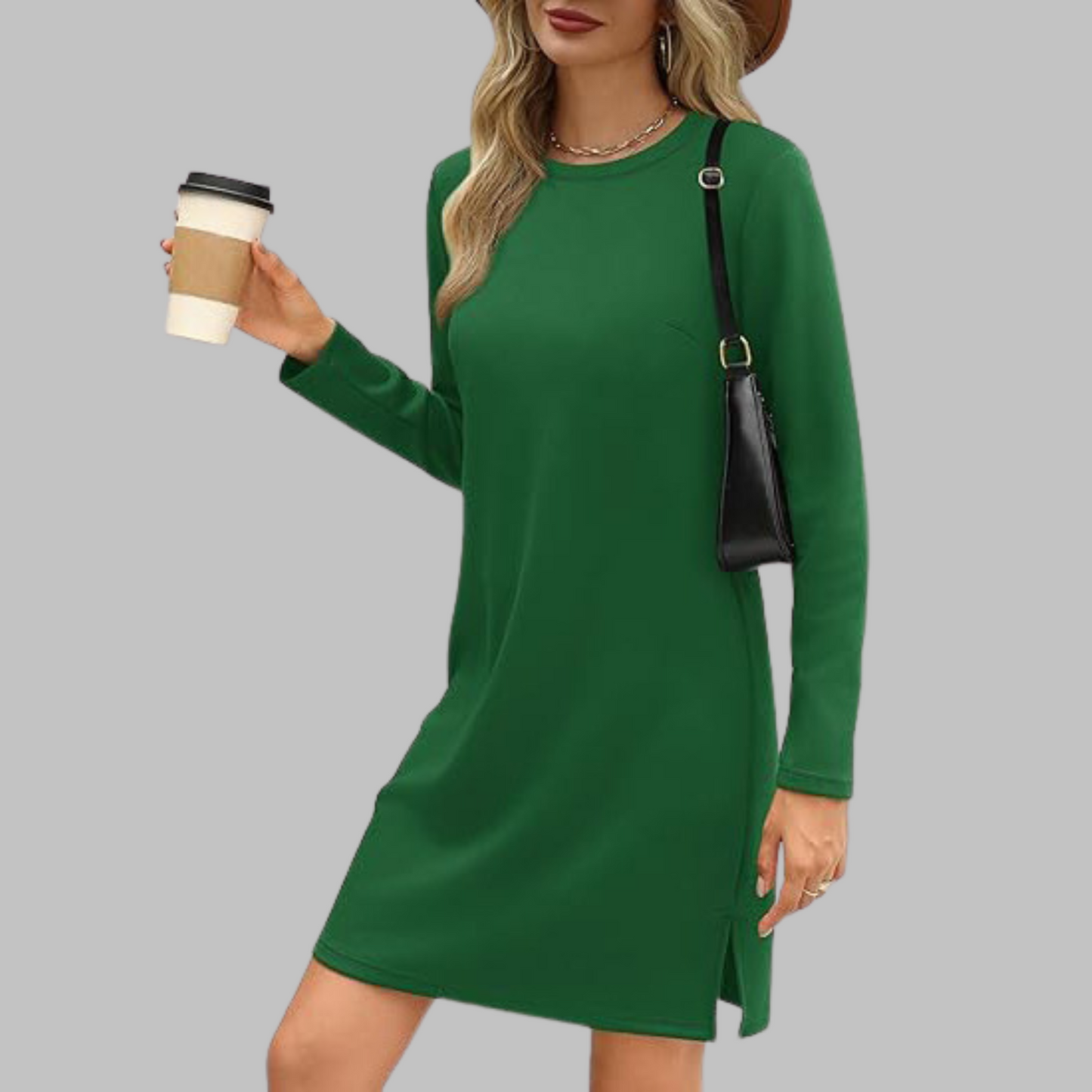 Soft Relaxed Fit Women's Long Sleeve Dress