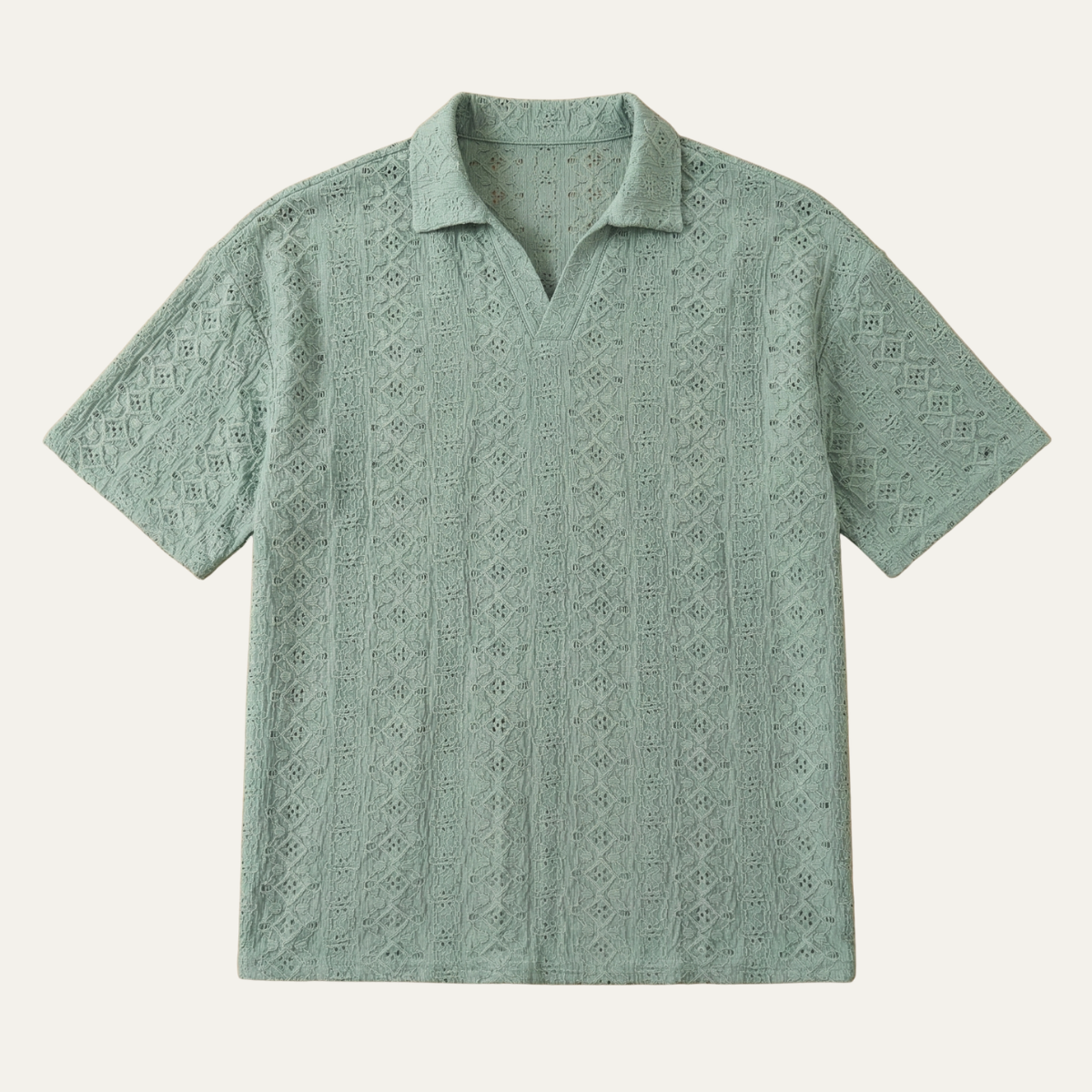 Men's Textured Knit Polo Shirt