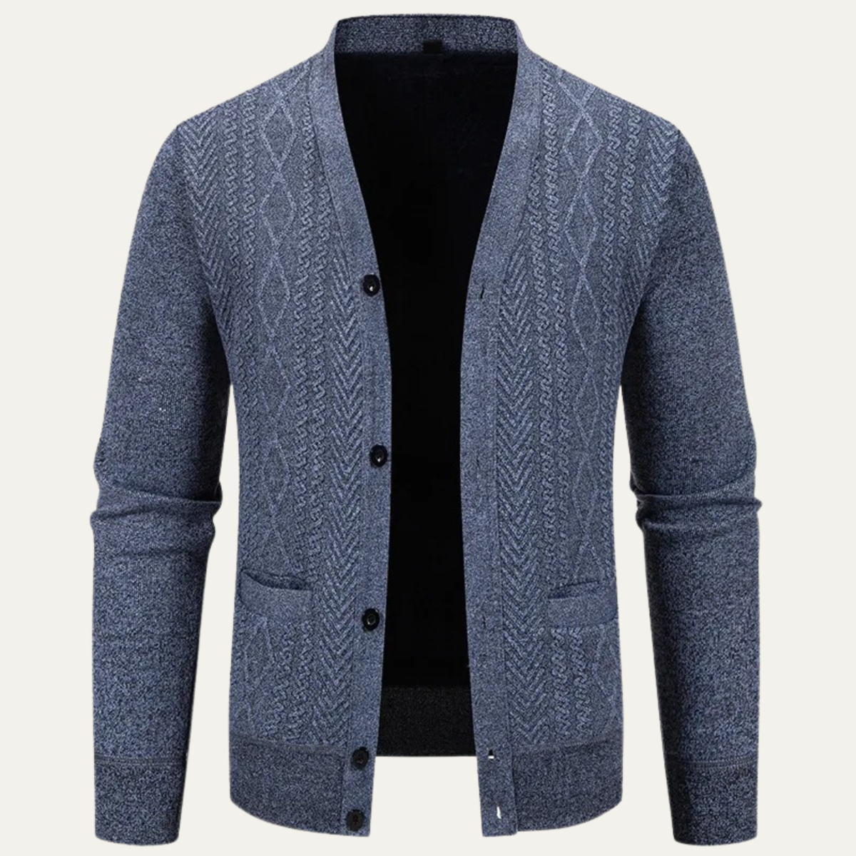 Men's V Neck Knitted Cardigan