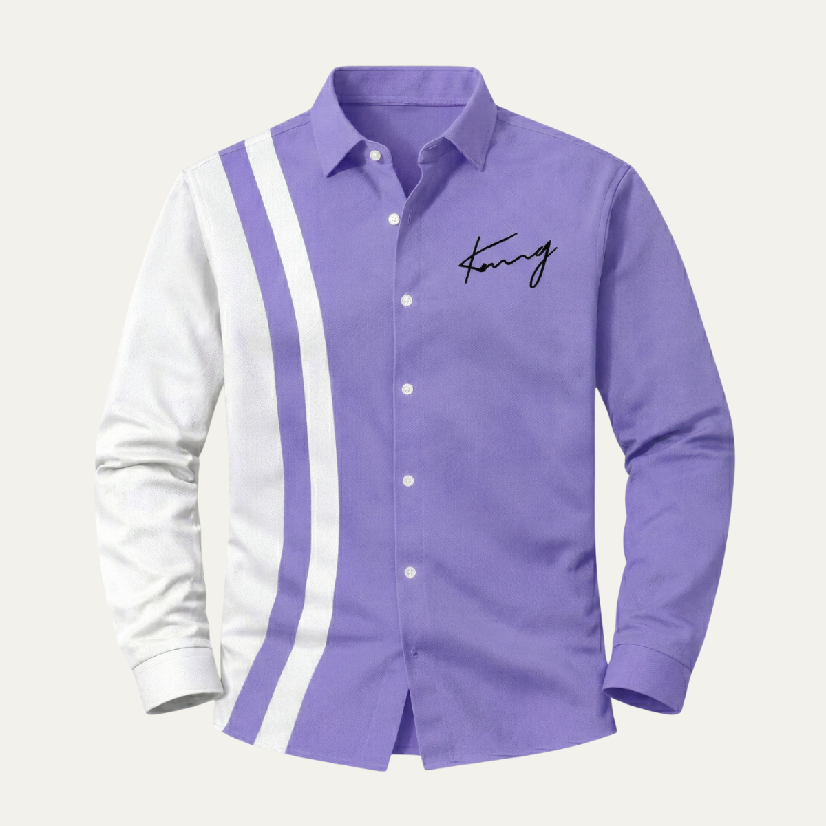 Men's Color Block Striped Dress Shirt - VibreMode
