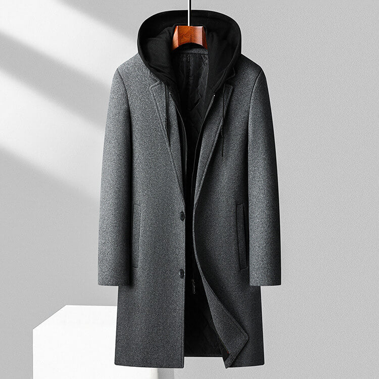 Warm Thick Woolen Hooded Coat