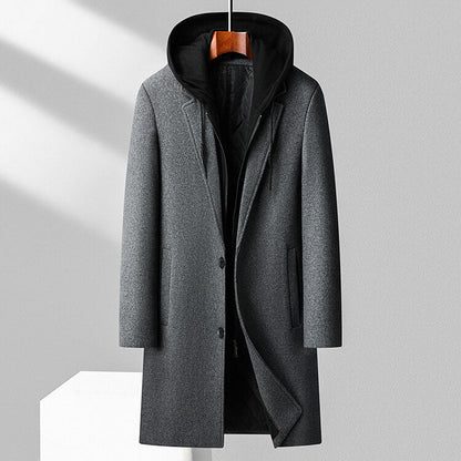 Warm Thick Woolen Hooded Coat