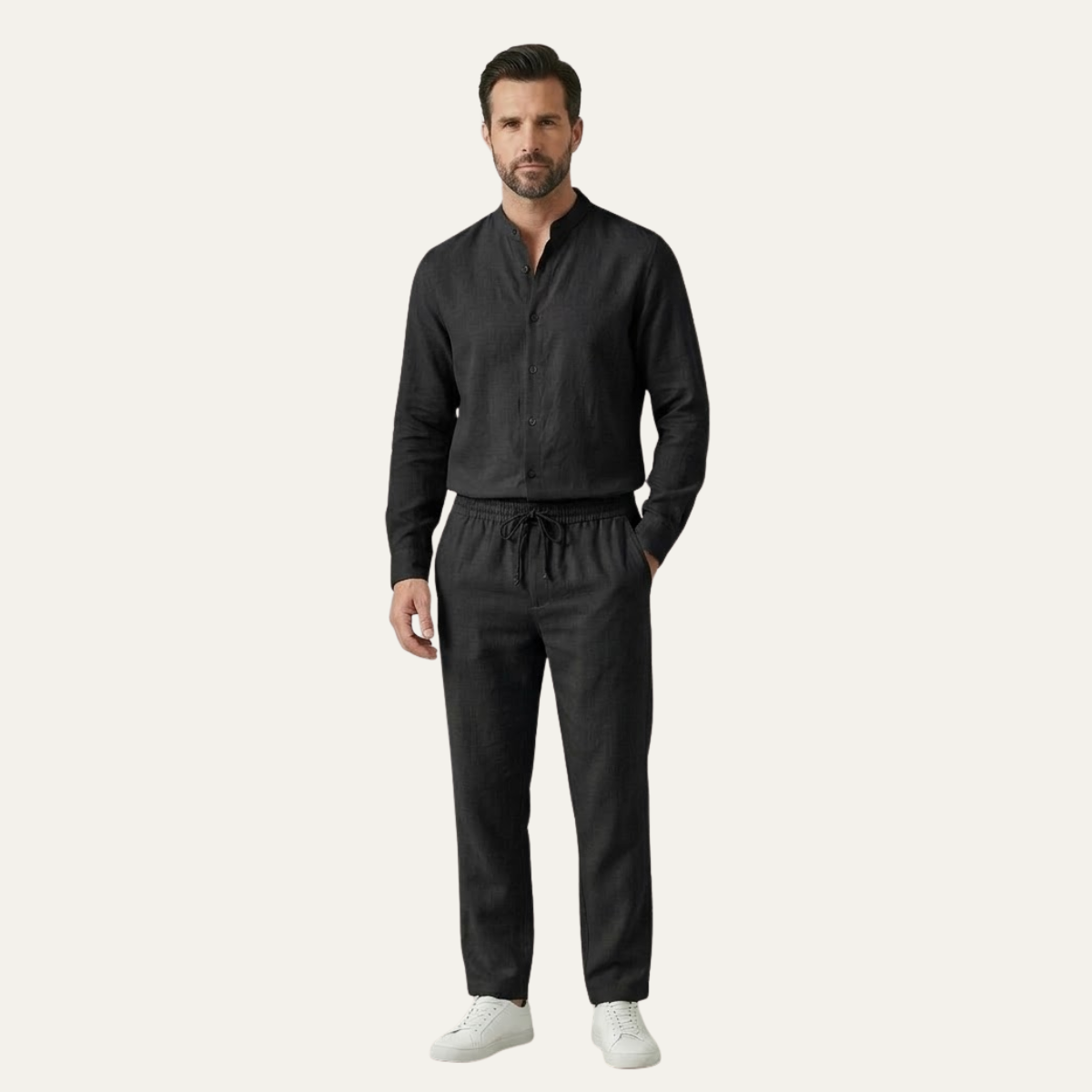 Men's Cotton Linen Shirt Pants Set