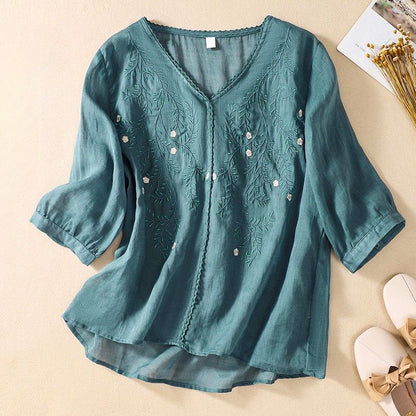 Casual Breast Cotton Blend Top - VibreMode