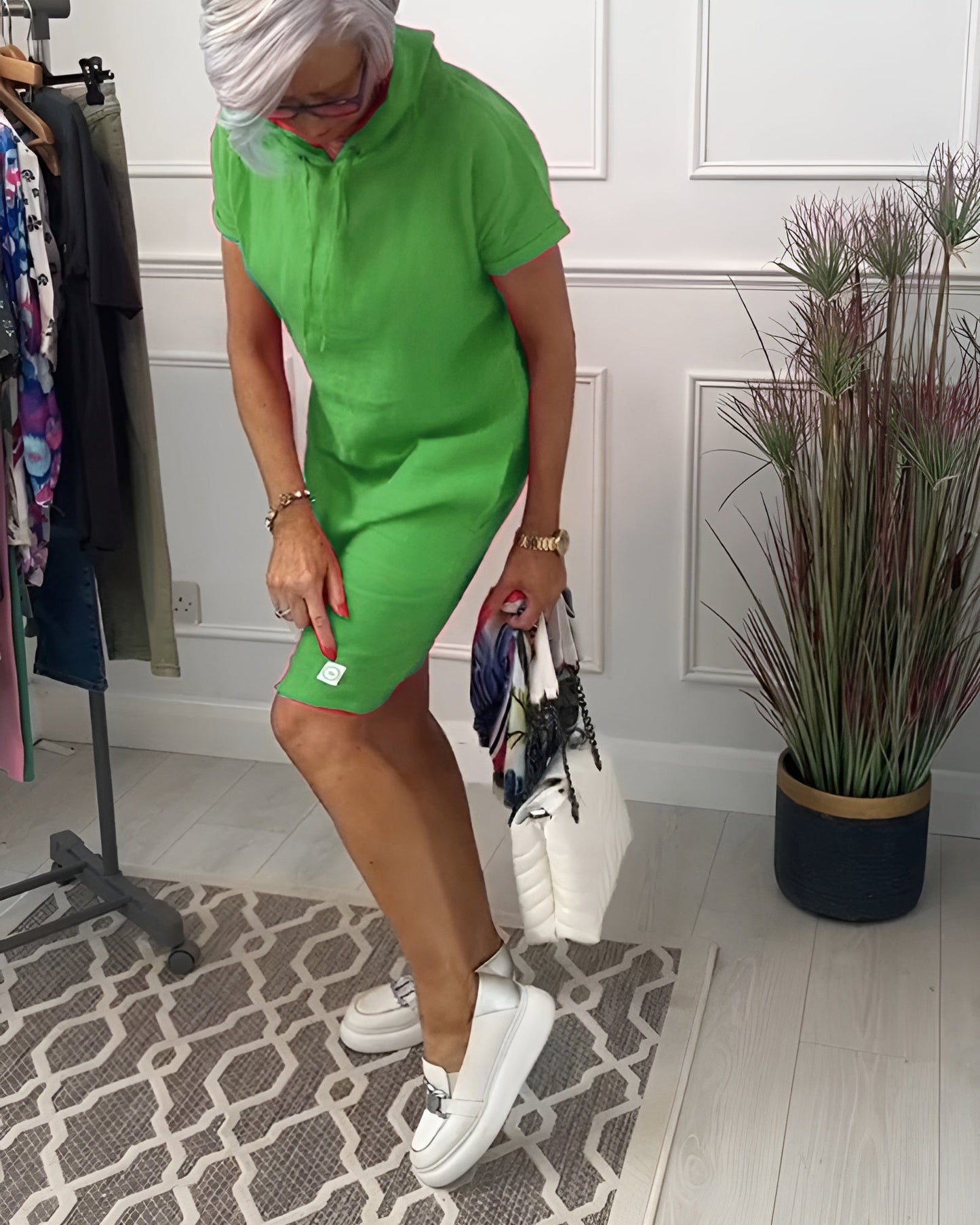 Women's Casual Knee Length Short Sleeve Dress