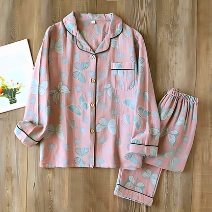 Women's Cotton Lounge Set Butterfly Print
