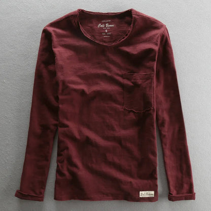 Cotton Long Sleeve Crew Neck Shirt