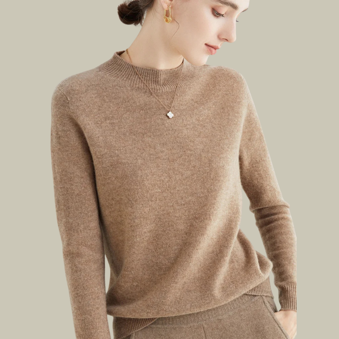 Soft Pink Simple Crew Neck Sweater