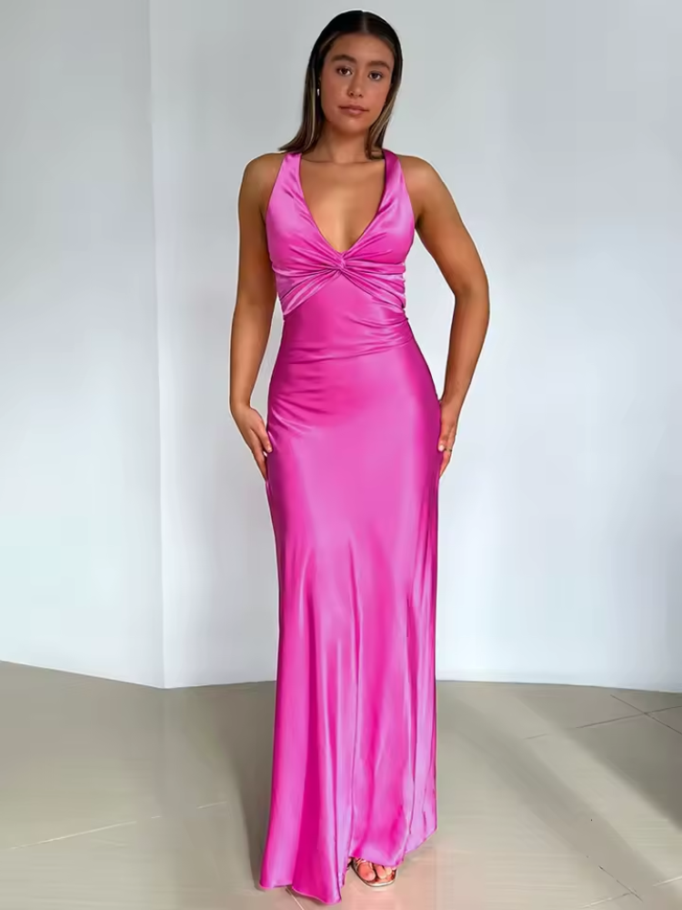 Flowy V-Neck Maxi Dress for Women