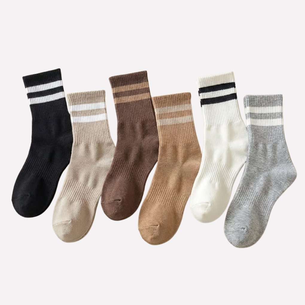 Women's Striped Crew Socks - VibreMode