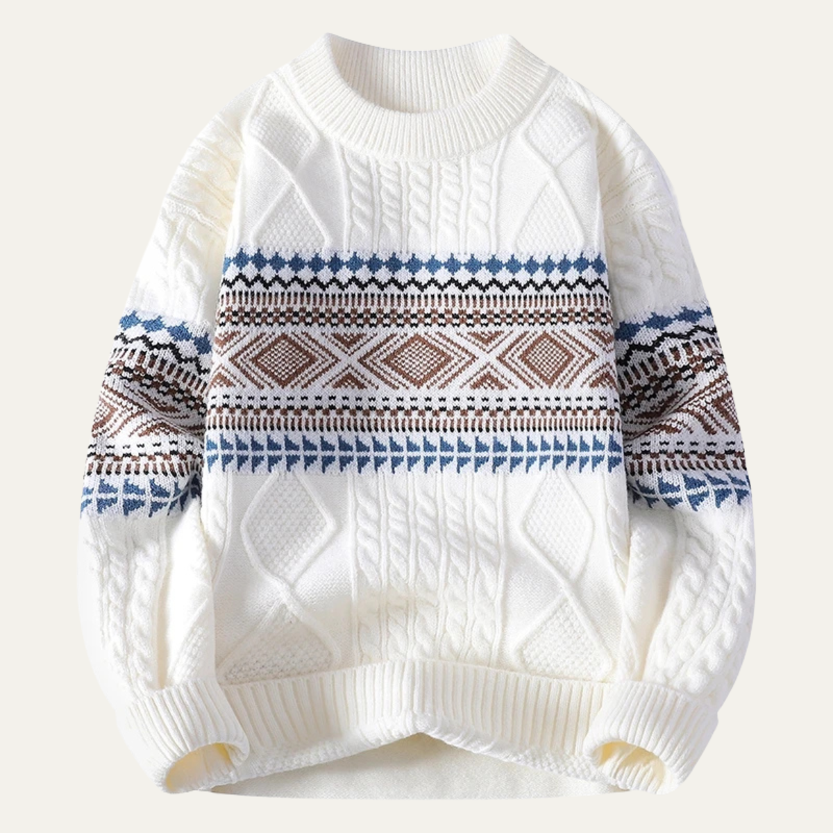 Men's Knitted Winter Sweater Nordic Pattern - VibreMode
