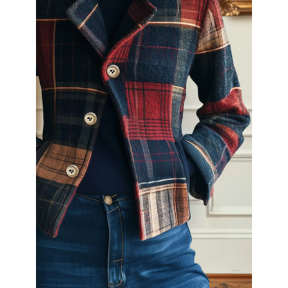 Women's Plaid Button Front Jacket