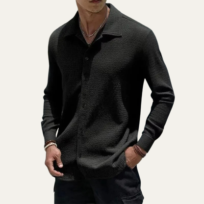 Men's Relaxed Fit Textured Casual Shirt
