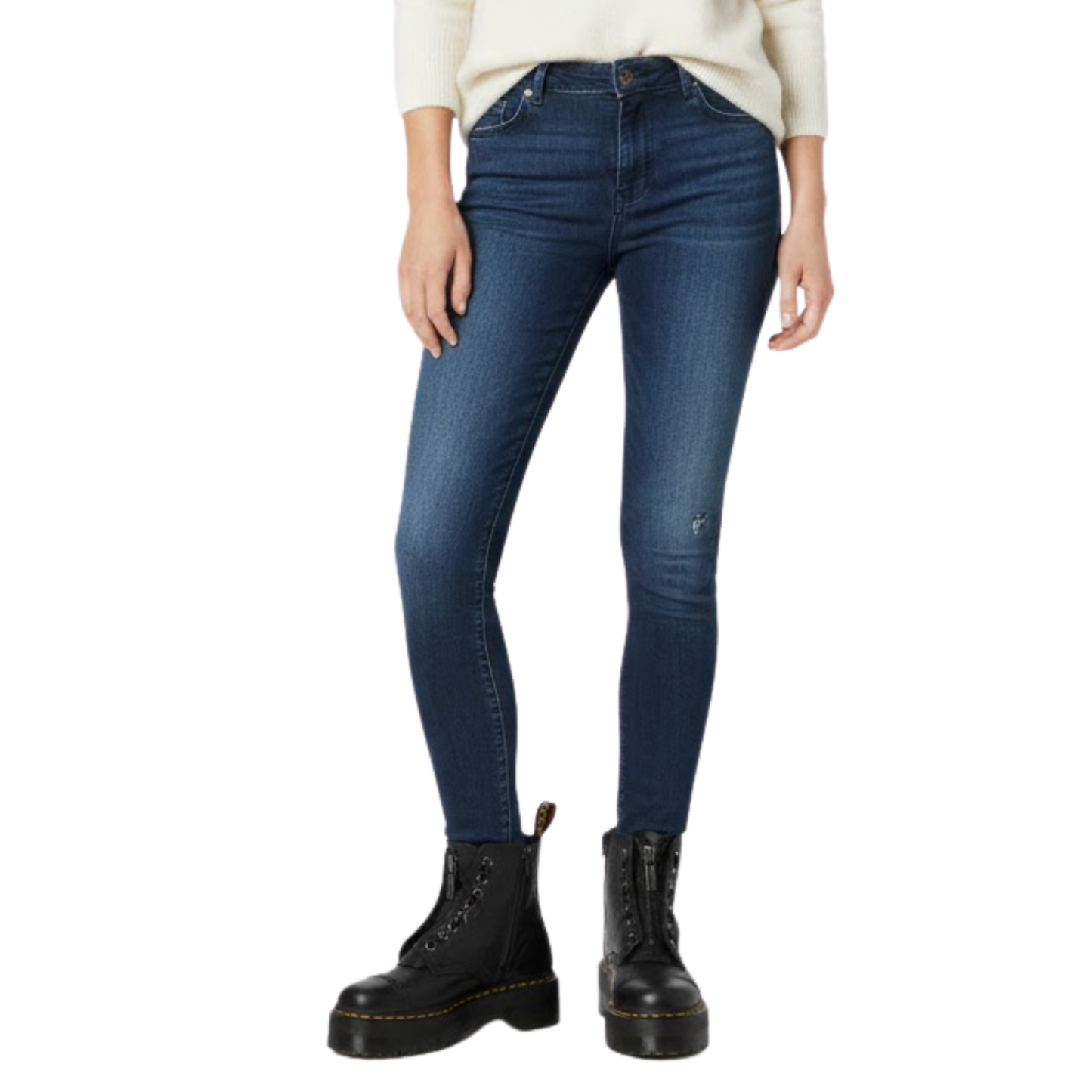 Trendy Leather Biker Boots Zip Up Winter Shoes