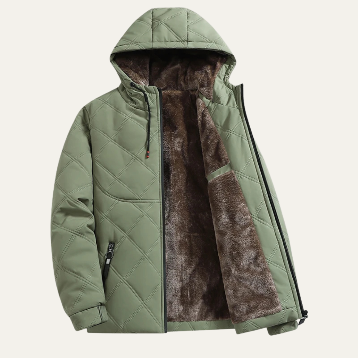 Men's Thick Fleece Lined Winter Hooded Coat