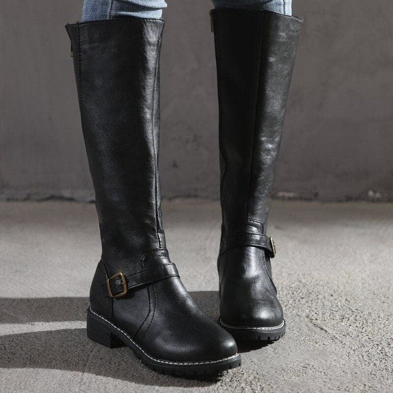 Elegant Buckle High Heel Boots for Ladies