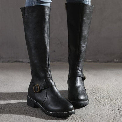 Elegant Buckle High Heel Boots for Ladies