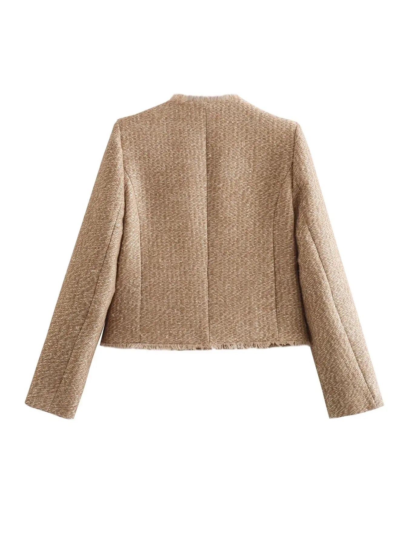 Classic Fit Women's Tweed Spring Blazer Jacket