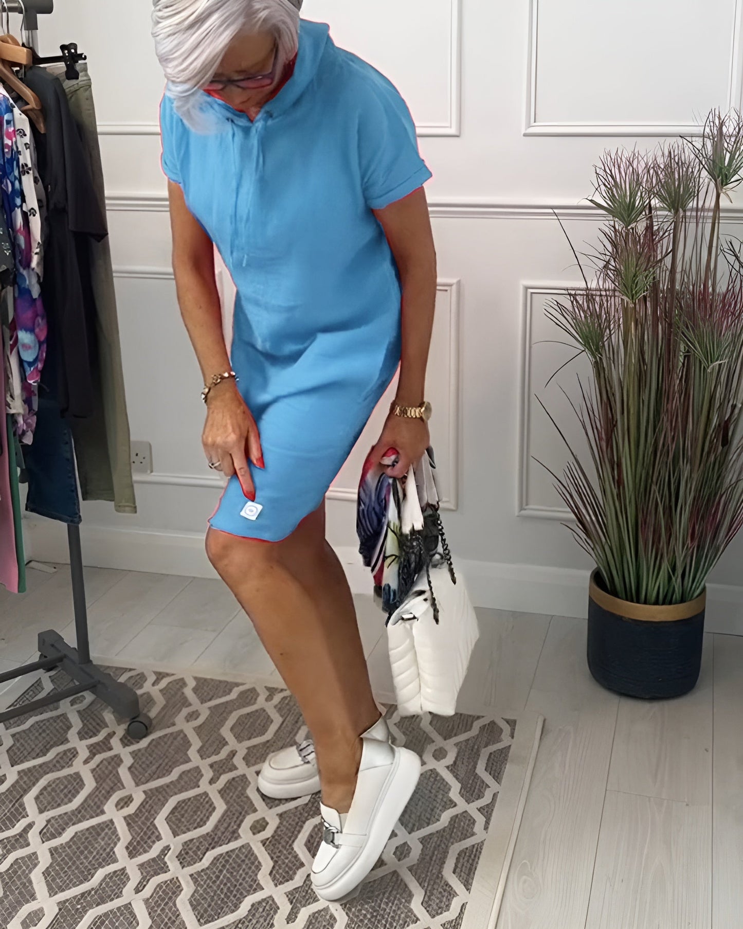 Women's Casual Knee Length Short Sleeve Dress