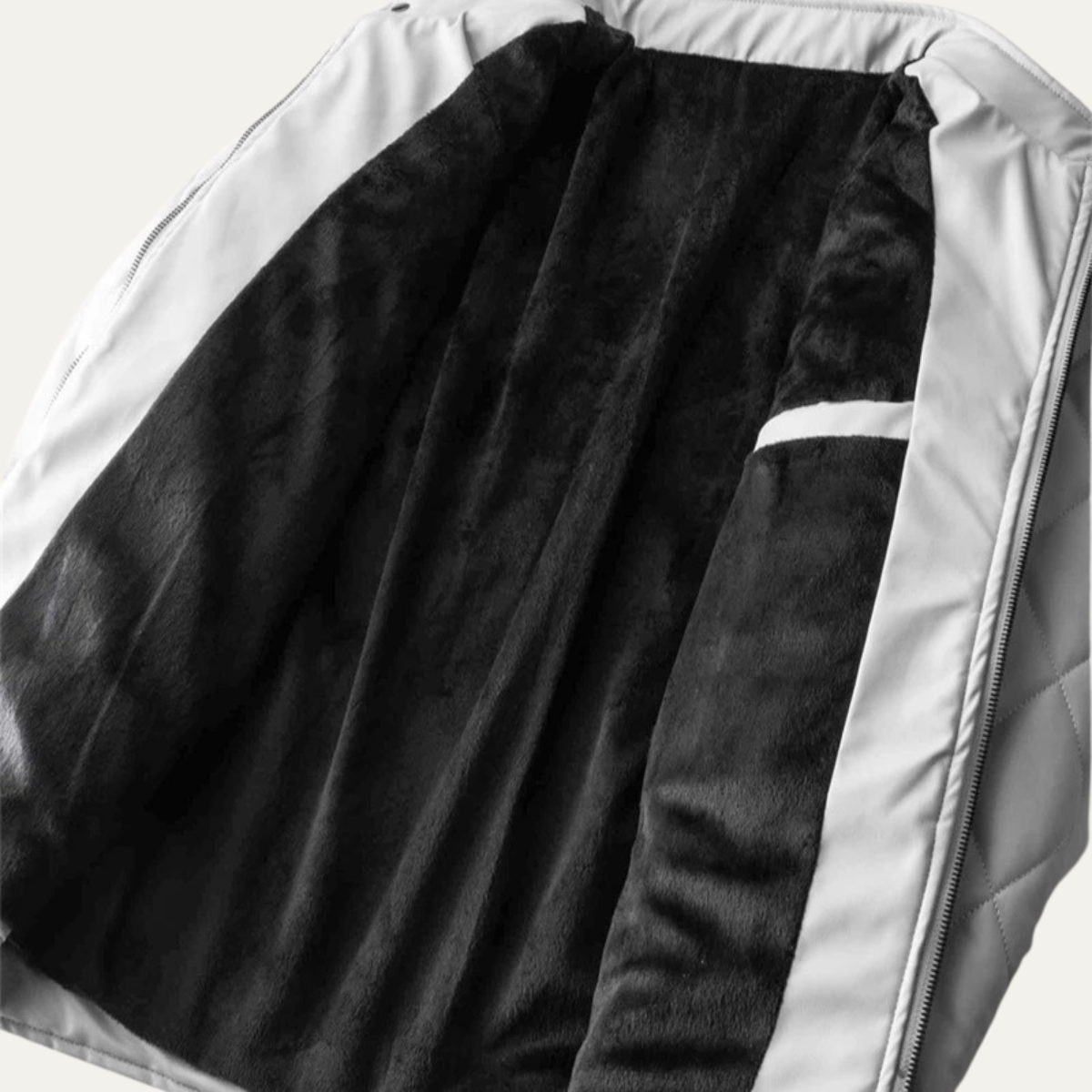 Moscova Men's Leather Biker Jacket Thick Quilted Black