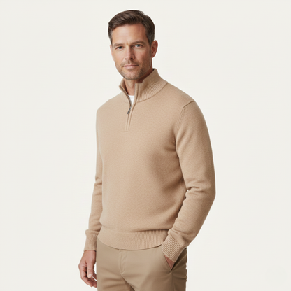 Men's Soft Wool Quarter Zip Sweater