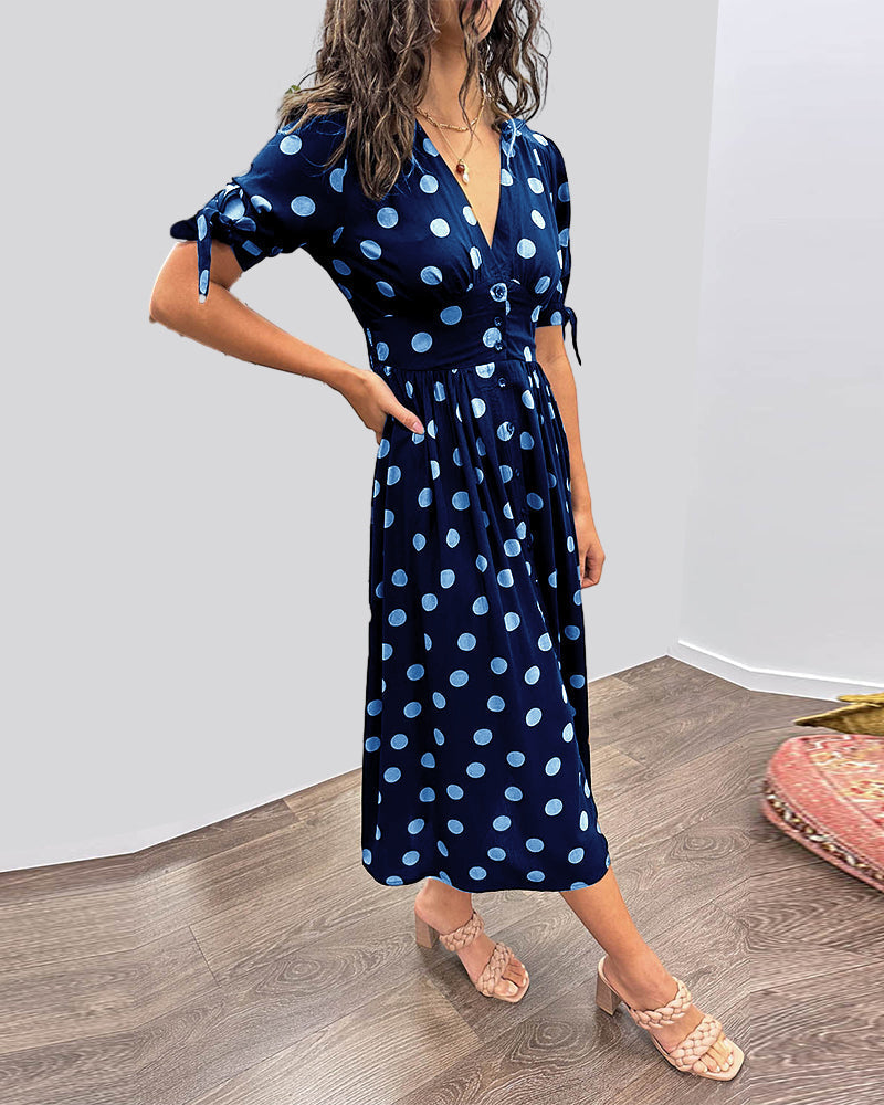 Stylish Dot Pattern Women's Dress