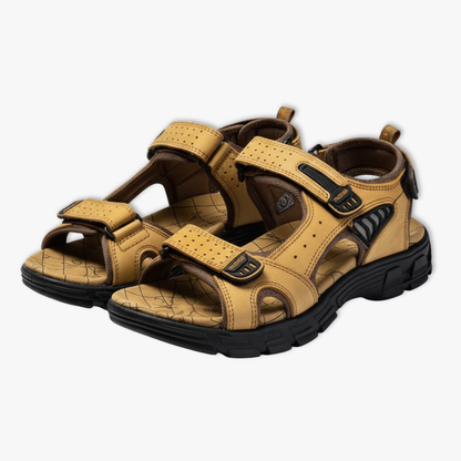 Comfortable Mens Real Leather Summer Sandals - VibreMode