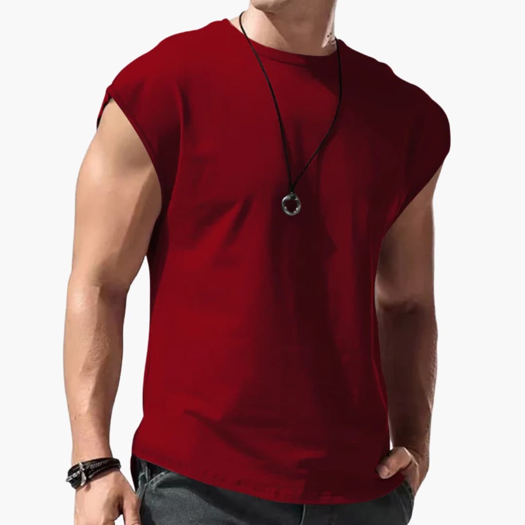 Men's Sleeveless Round Neck T-Shirt Plain
