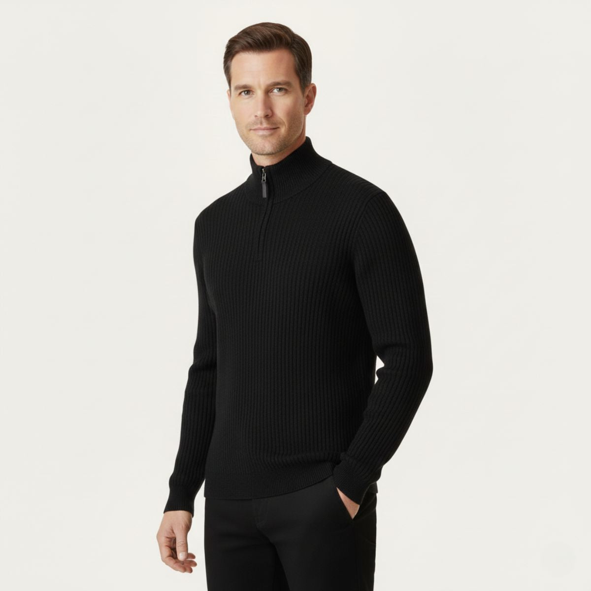 Men's Quarter Zip Sweater Old Money