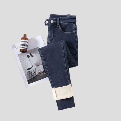 Women's High Waist Winter Jeans Thermal Lined
