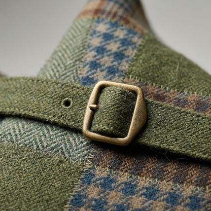 Men’s Patchwork Tweed Vest Vintage Style Tailored Waistcoat