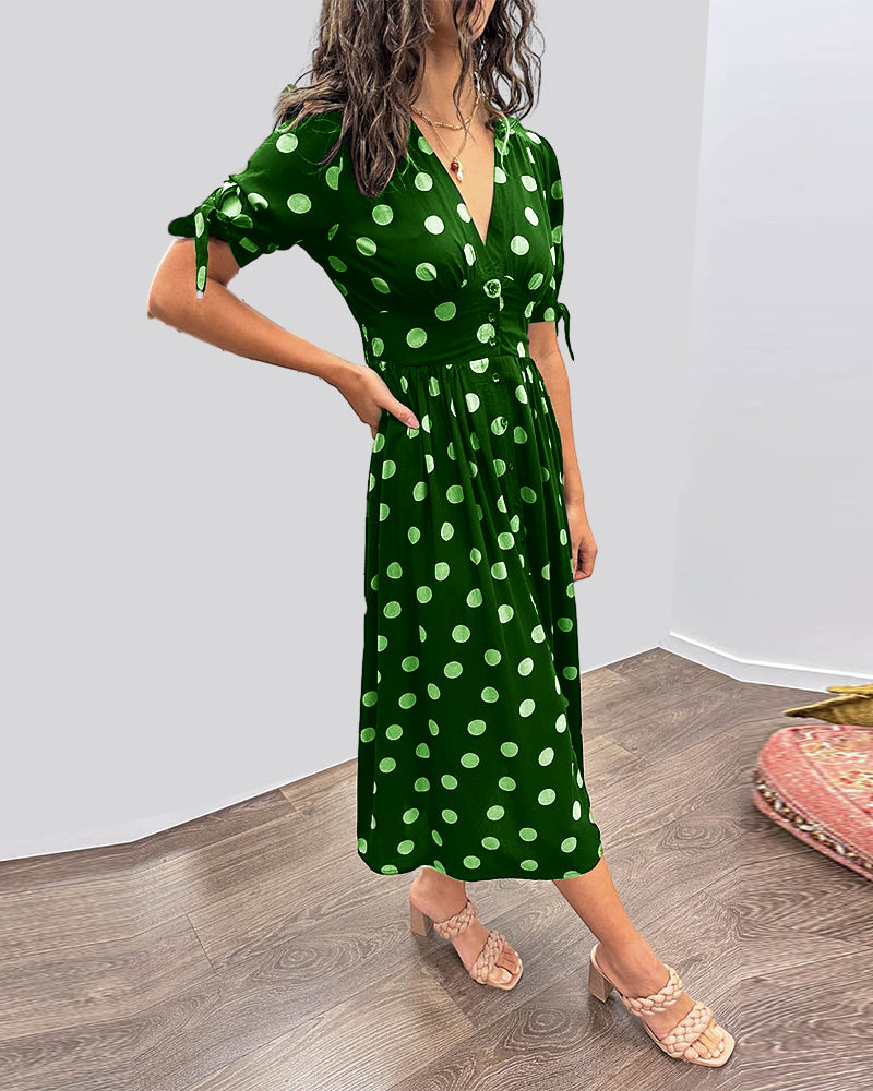 Stylish Dot Pattern Women's Dress