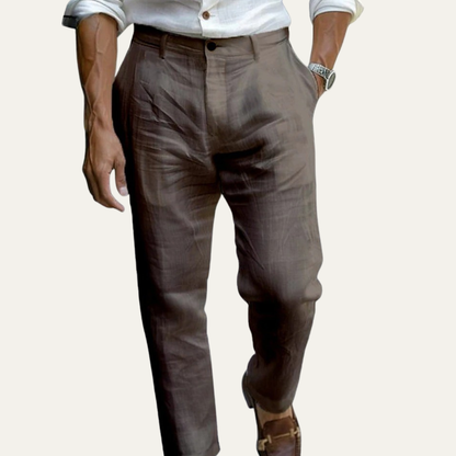 Men's Cotton Linen Ankle Pants