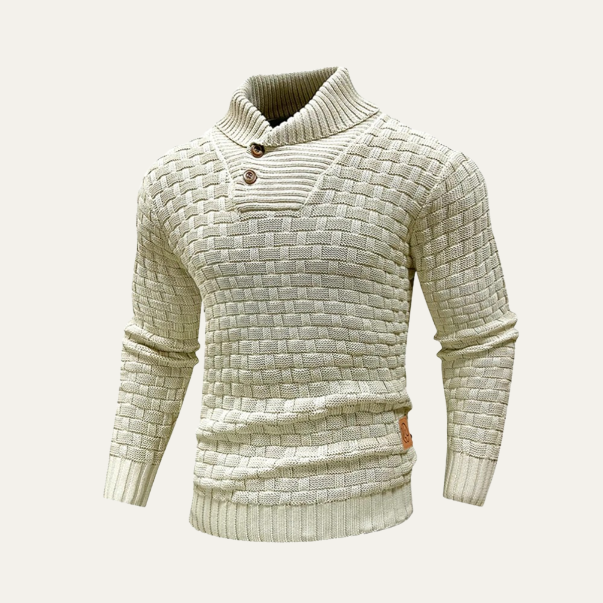 Men's Textured Knit Winter Sweater