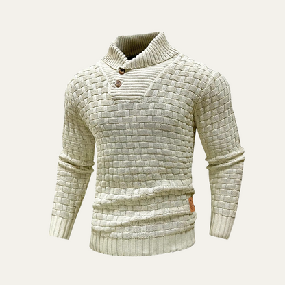 Men's Textured Knit Winter Sweater