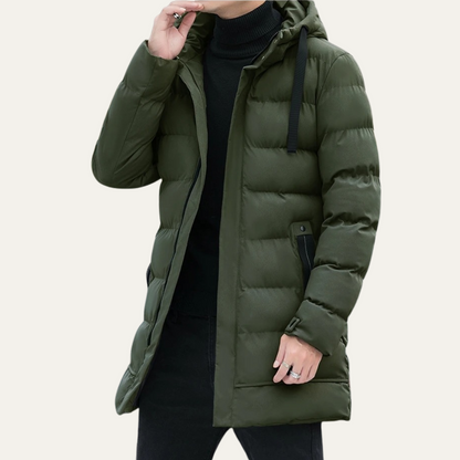 Men's Longline Puffer Coat Black
