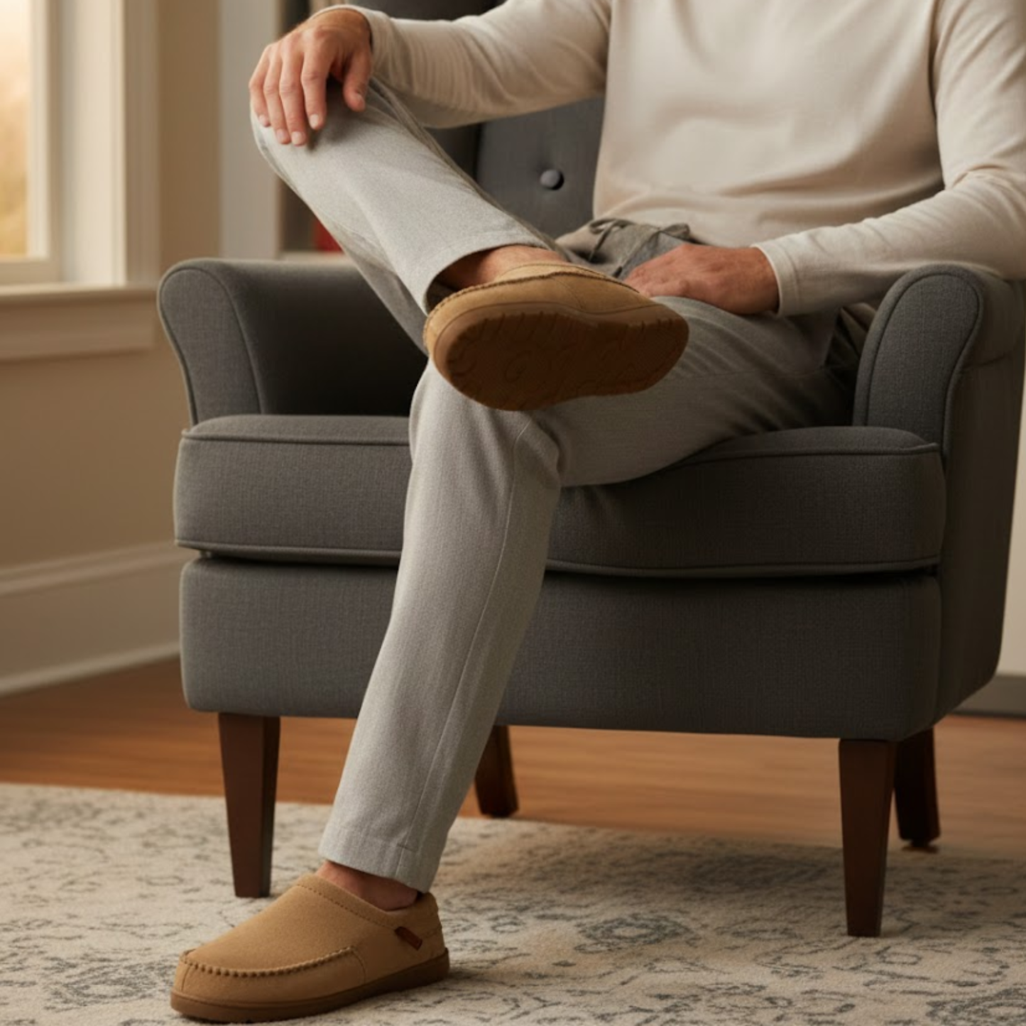 Cozy Mens Indoor Slippers Soft Memory Foam