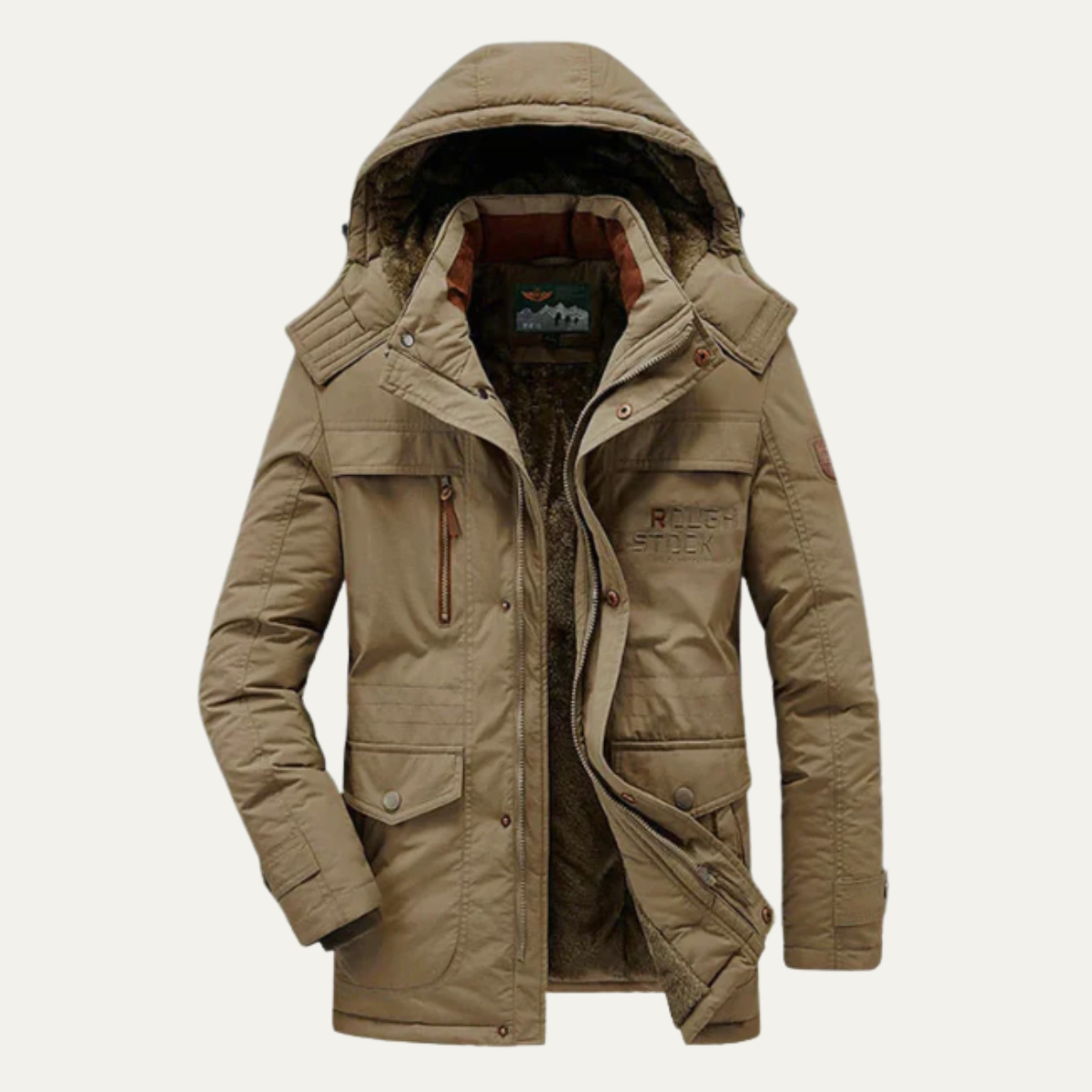 Men's Hooded Parka Coat Fleece Lined Warm Winter